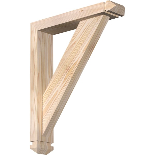 Ekena Millwork Traditional Arts and Crafts Smooth Bracket w/ Offset Brace, Douglas Fir, 3 1/2"W x 16"D x 20"H BKT0402X16X20TRA03SDF - main